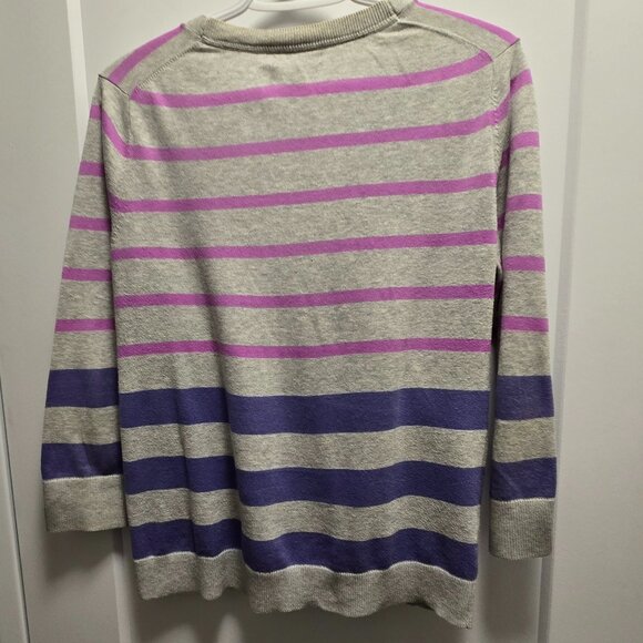 GAP Women's 100% Cotton Multi-Strip V-Neckline Long Sleeves Cardigan - Medium - Picture 12 of 14